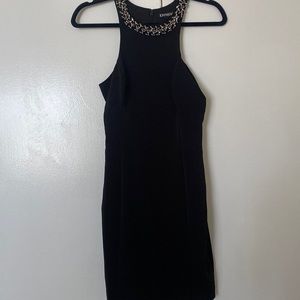 Express black dress beaded top collar